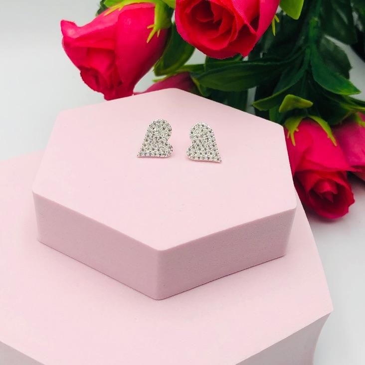 Brinco Coração Cravejado