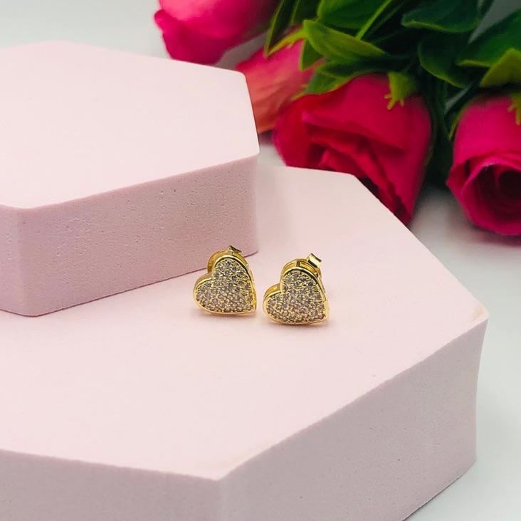 Brinco Coração Cravejado