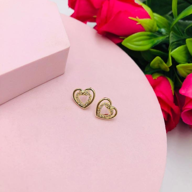 Brinco Coração Cravejado