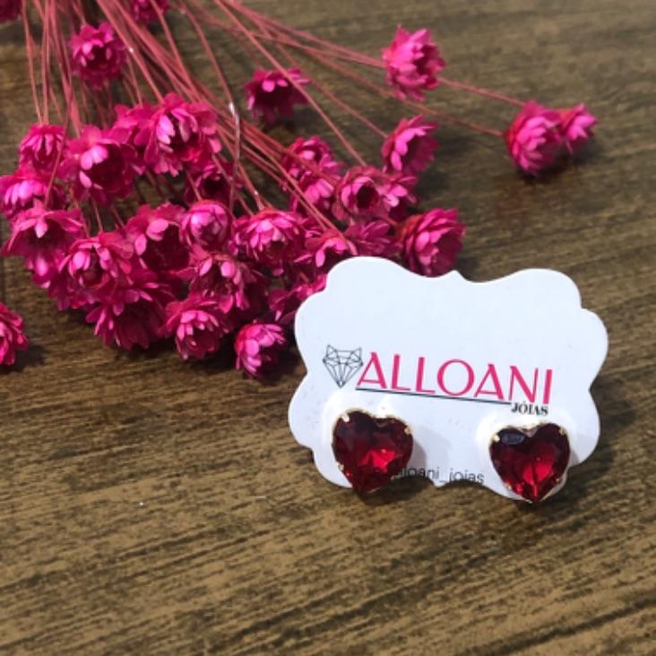 Brinco Coração Pink