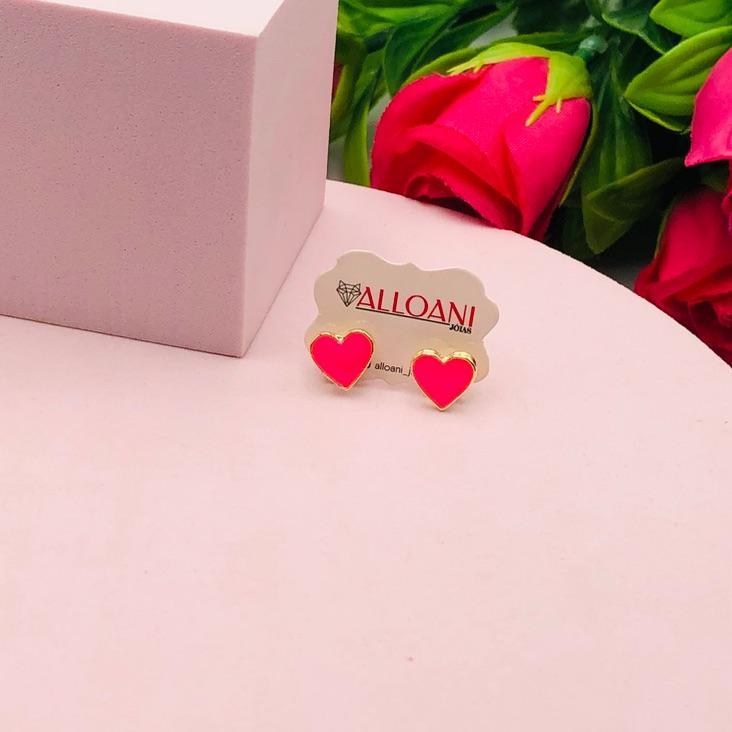 Brinco Coração Resinado M