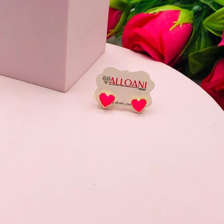 Brinco Coração Resinado P