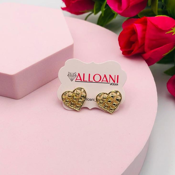 Brinco Coração Trabalhado