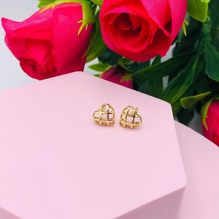 Brinco Coração Trabalhado