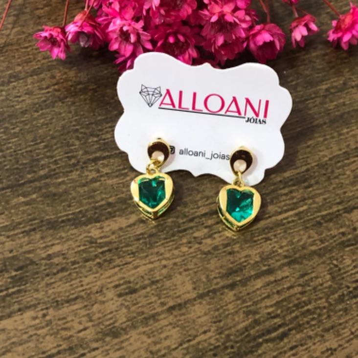 Brinco Coração Verde