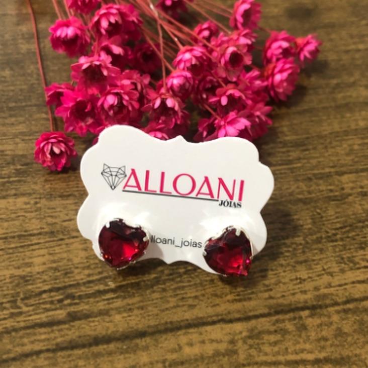 Brinco Coração Vermelho