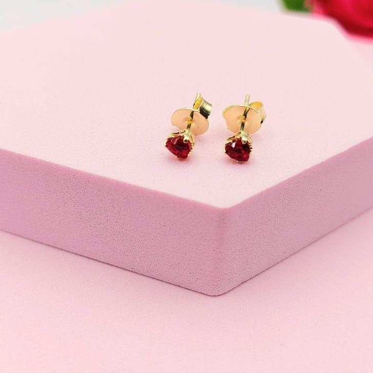 Brinco Coração Vermelho Tamanho P