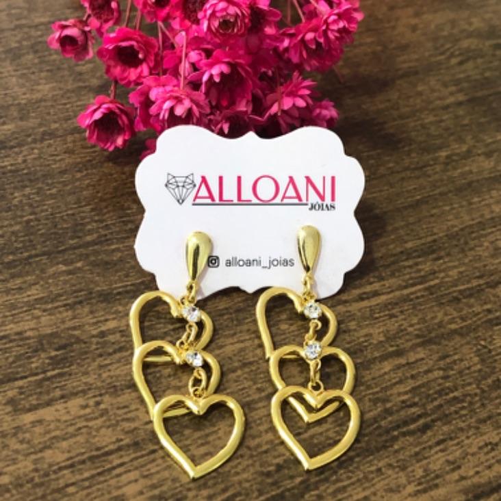 Brinco Corações com Ponto de Luz
