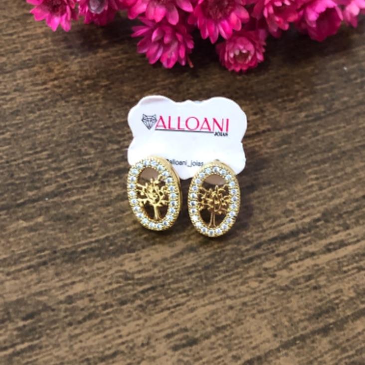 Brinco Cravejado Árvore da Vida