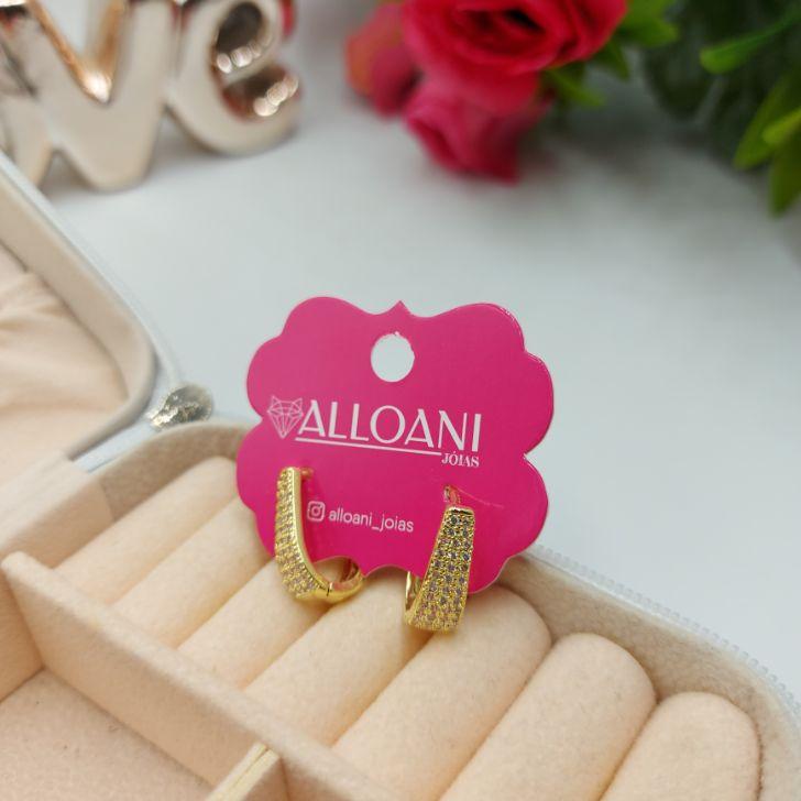 Brinco de Argola Gota Cravejada