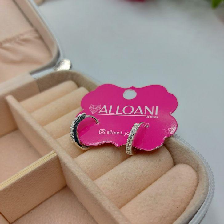 Brinco de Argola Redonda Cravejada