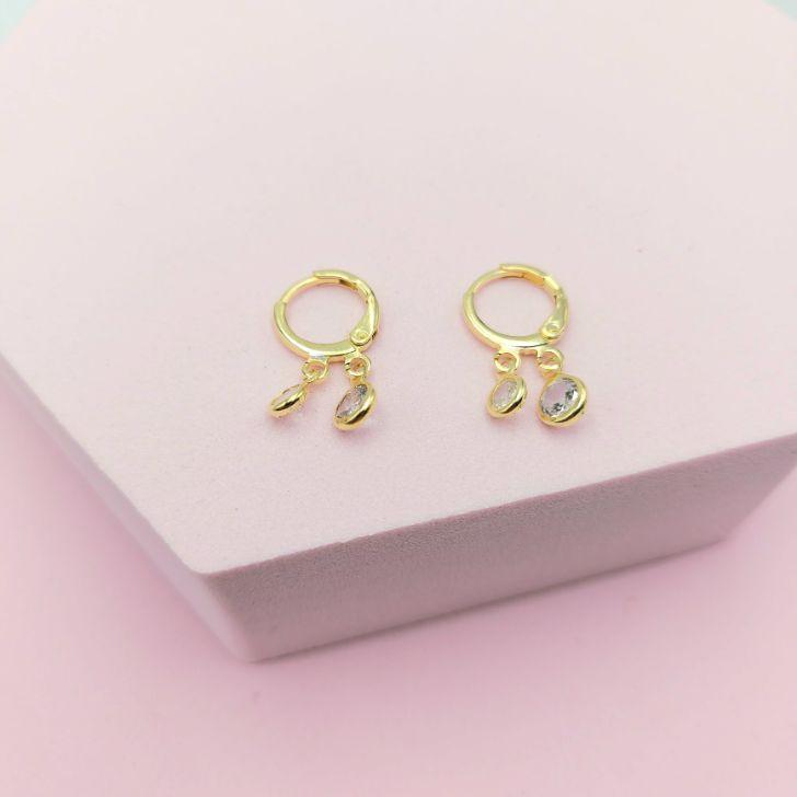 Brinco de Argolinha Click Ponto de Luz