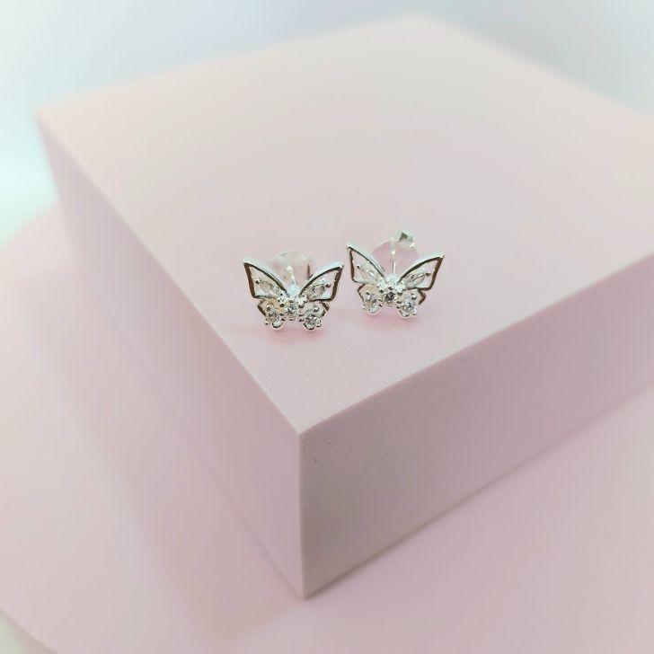 Brinco de Borboleta Cravejada