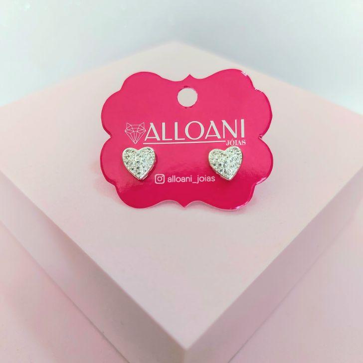 Brinco de Coração Cravejado