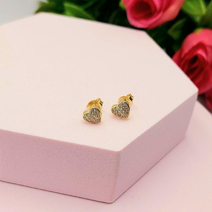 Brinco de Coração Cravejado