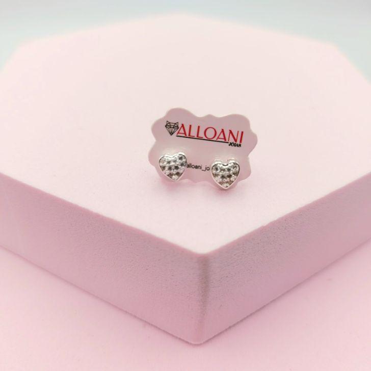 Brinco de Coração Cravejado P