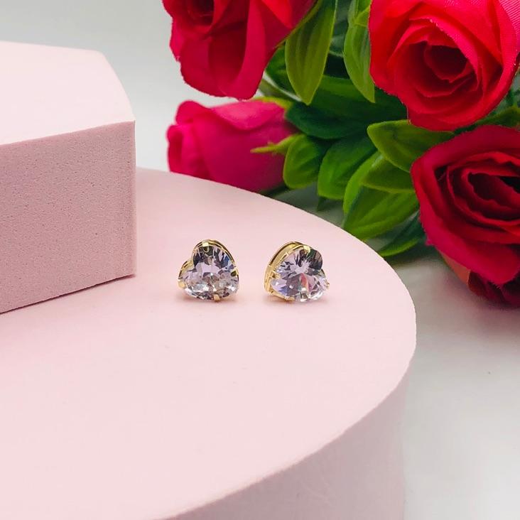 Brinco de Coração Cristal G