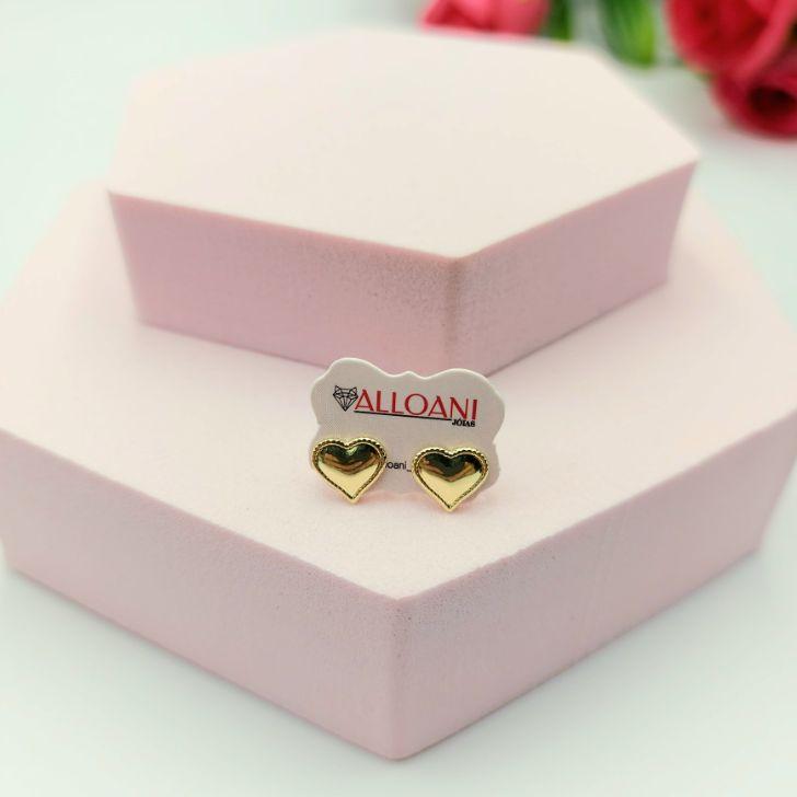 Brinco de Coração Liso com Detalhes na Borda