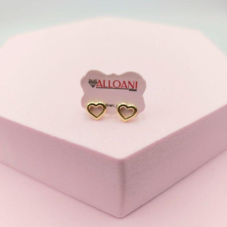 Brinco de Coração Vazado Liso P