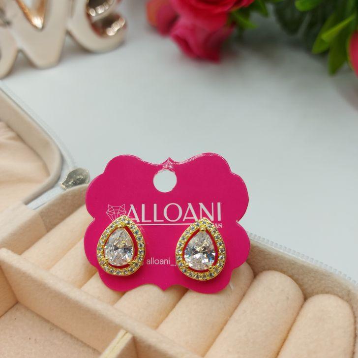 Brinco de Gota Cravejada com Zirconia no Meio G