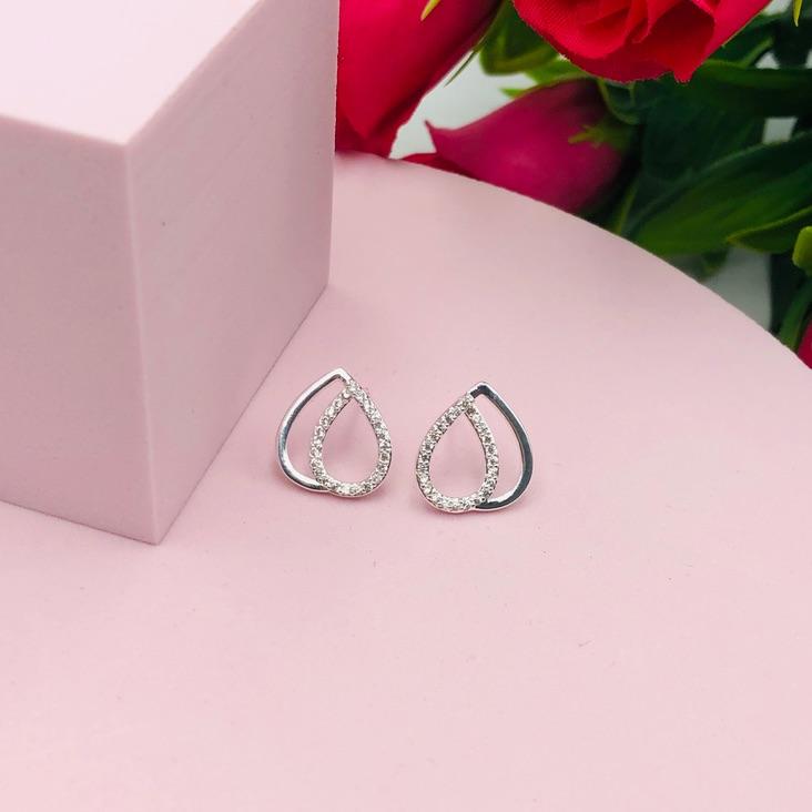 Brinco de Gota Dupla Cravejada