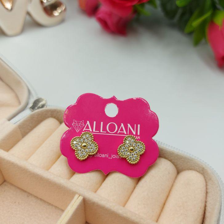 Brinco de Trevo Cravejado M