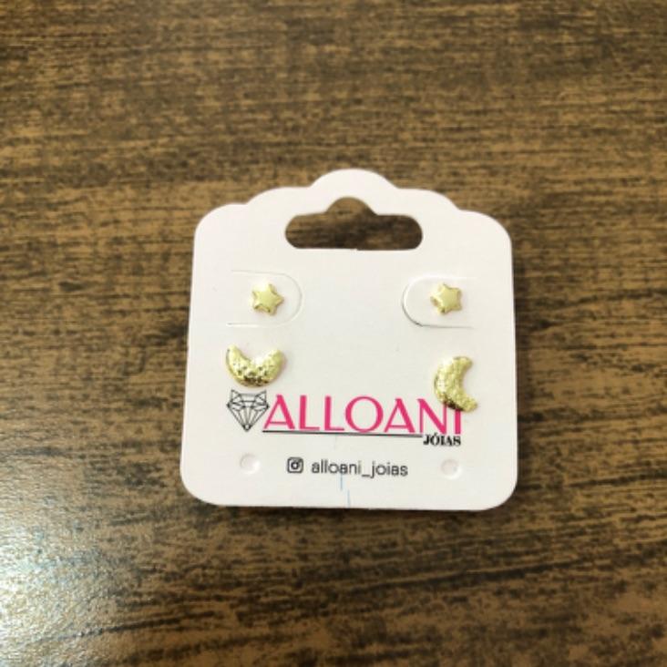 Brinco Dual Estrela e Lua