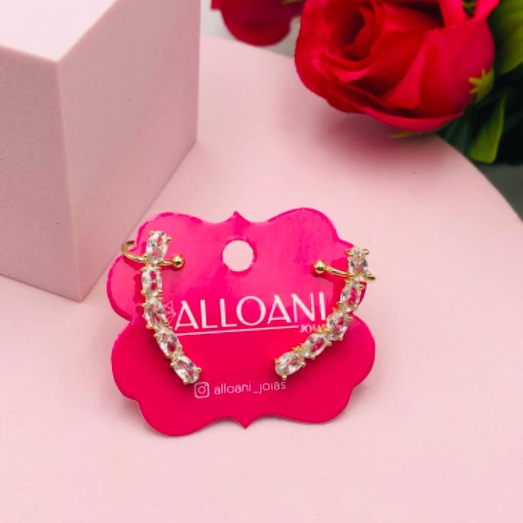 Brinco Ear Cuff com Zircônias Cristal