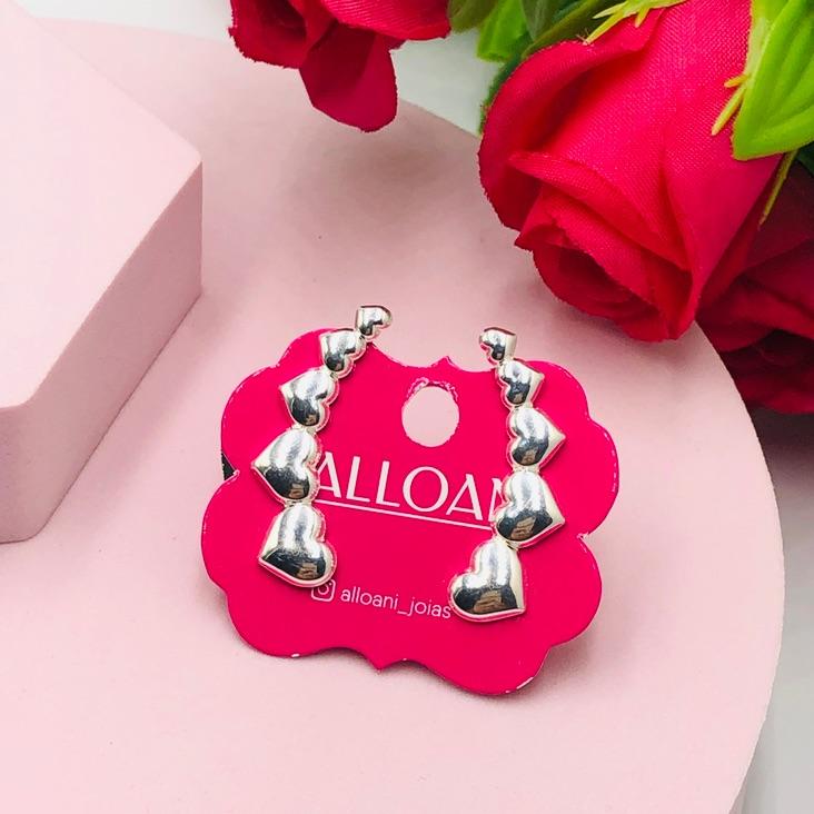 Brinco Ear Cuff corações