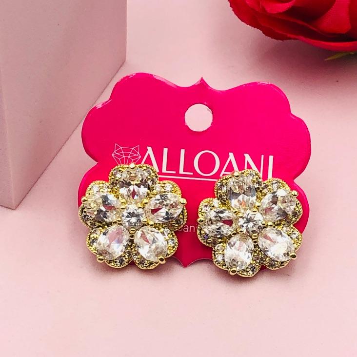 Brinco Flor com Pedras