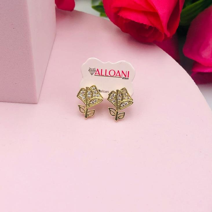 Brinco Flor Cravejada