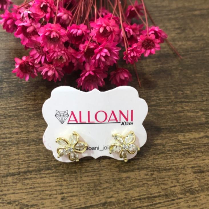 Brinco Flor Cravejado