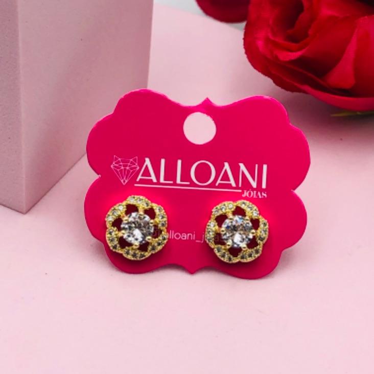 Brinco Flor Cravejado