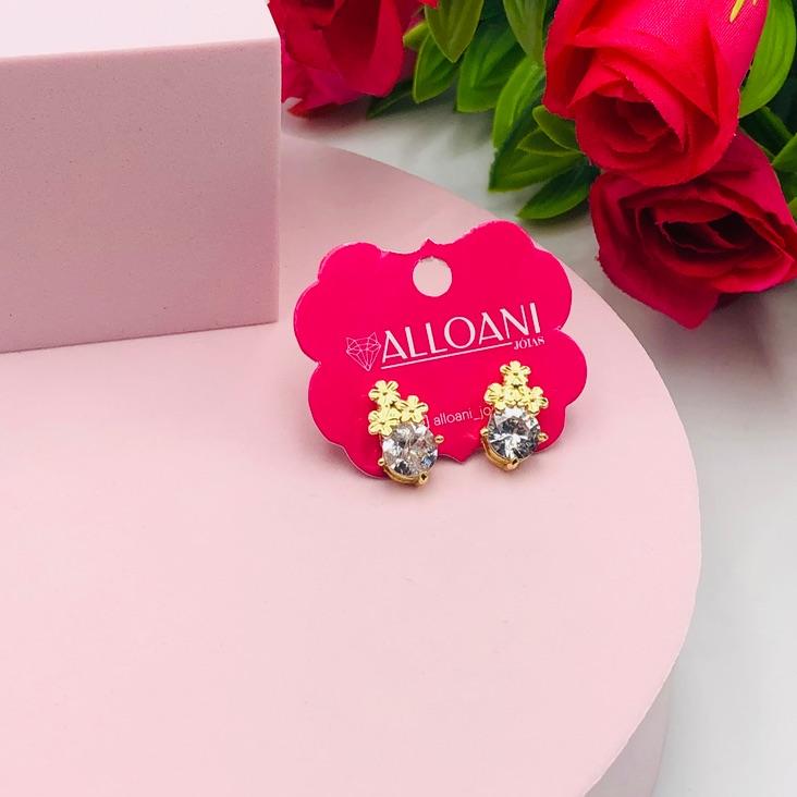 Brinco Flores com Ponto de Luz