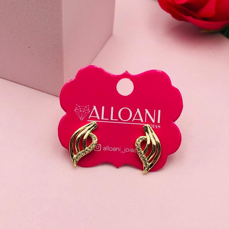 Brinco Folha Cravejada