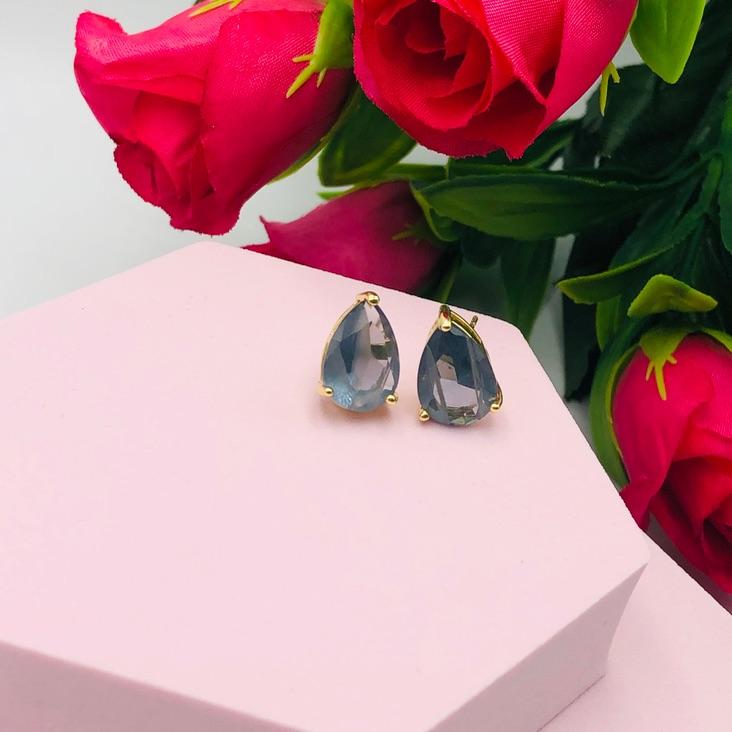 Brinco Gota com Pedra