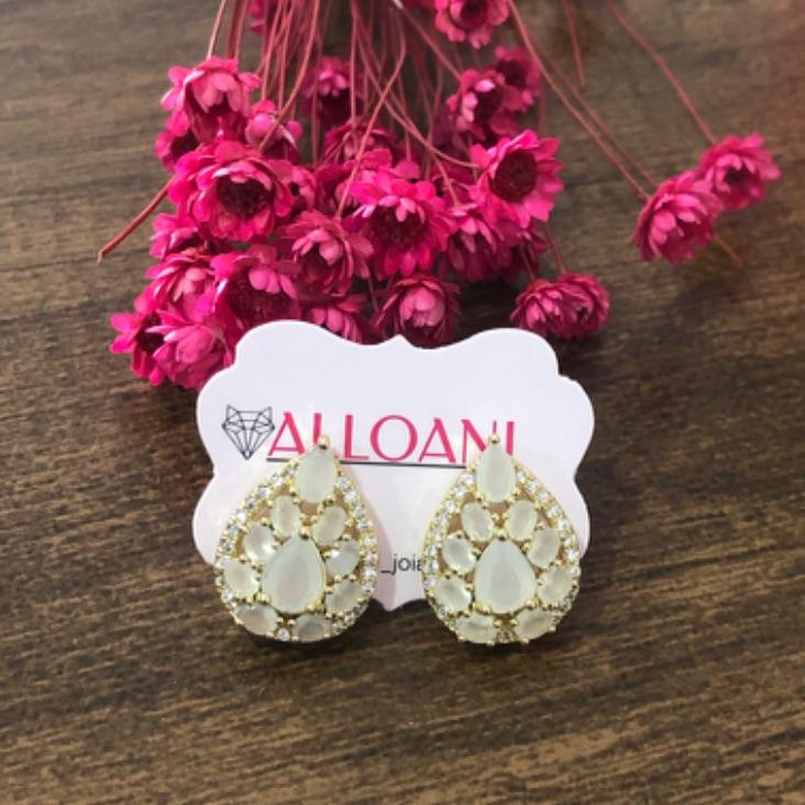 Brinco Gota com Pedras e Zircônias