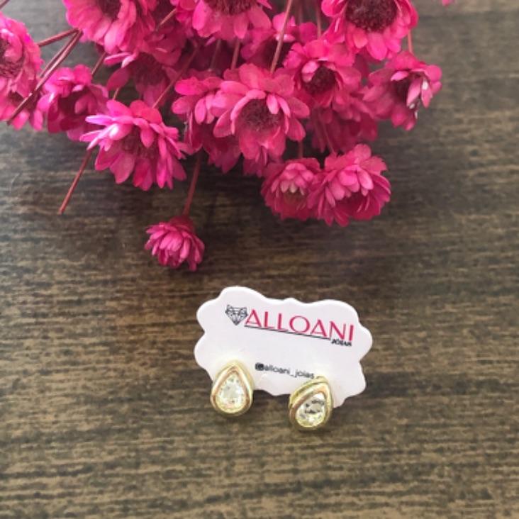 Brinco Gota com Zirconia