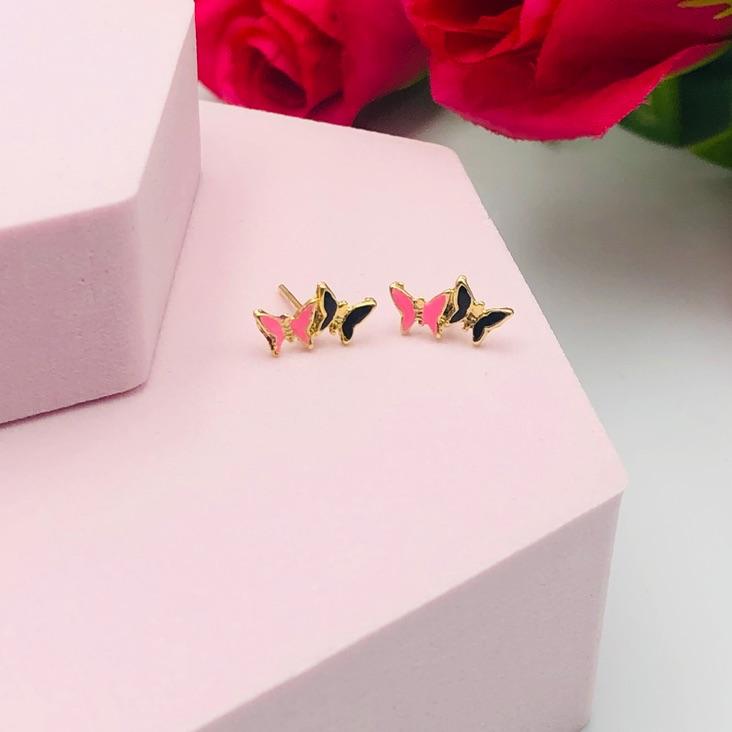 Brinco Infantil Borboletinha Resinado