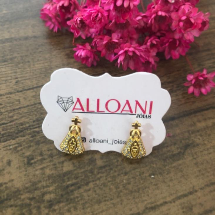Brinco nossa senhora cravejado