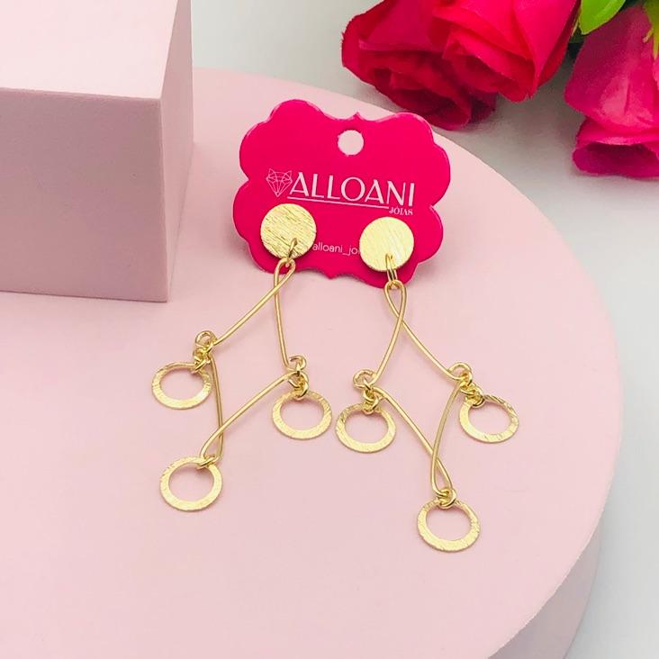 Brinco Pendurado com Forma Geométricas