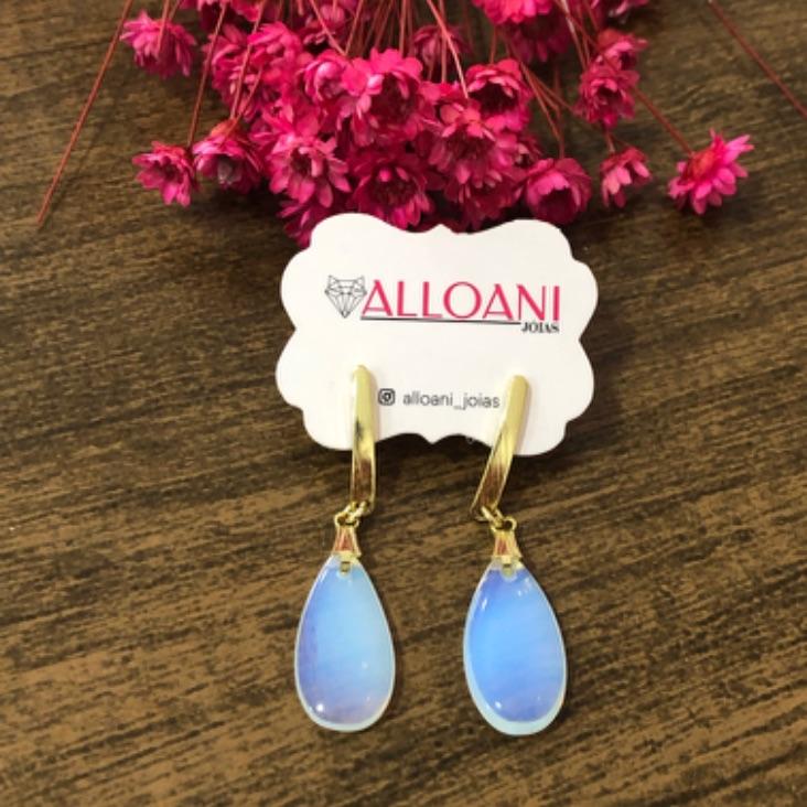 Brinco Pendurado com Gota Incolor