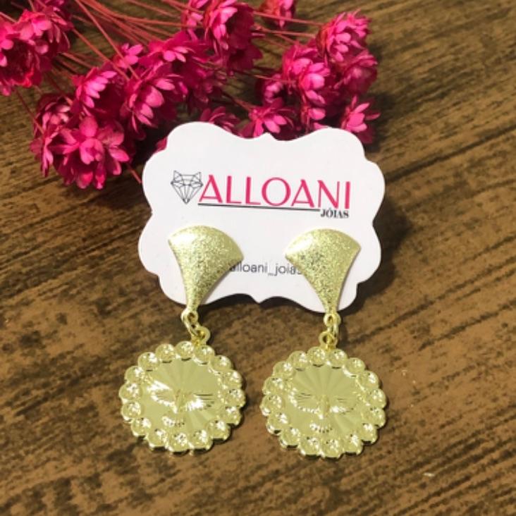 Brinco Pendurado com Medalha Espírito Santo