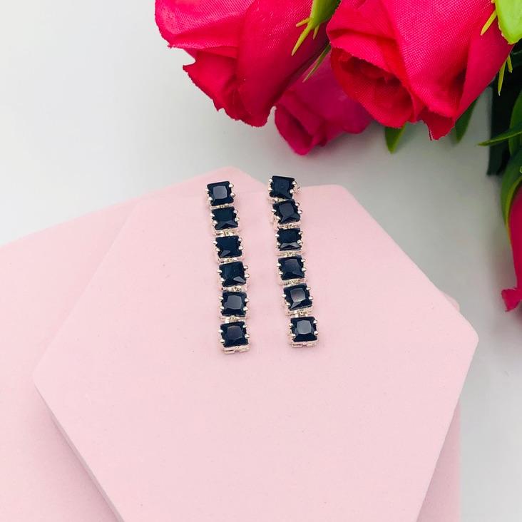 Brinco Pendurado com Pedra Azuis