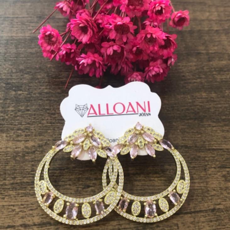 Brinco Pendurado Cravejado