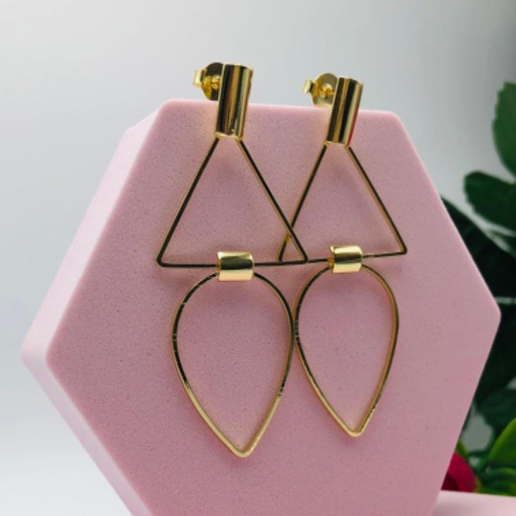Brinco Pendurado Forma Geométrica