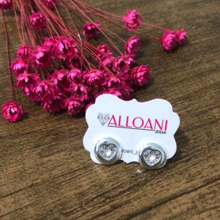 Brinco Redondo com Coração Cravejado