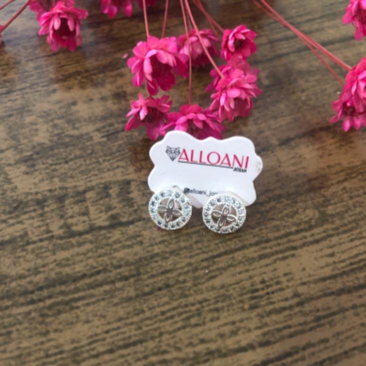 Brinco redondo cravejado