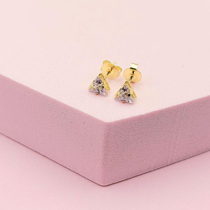 Brinco Triângulo Cristal