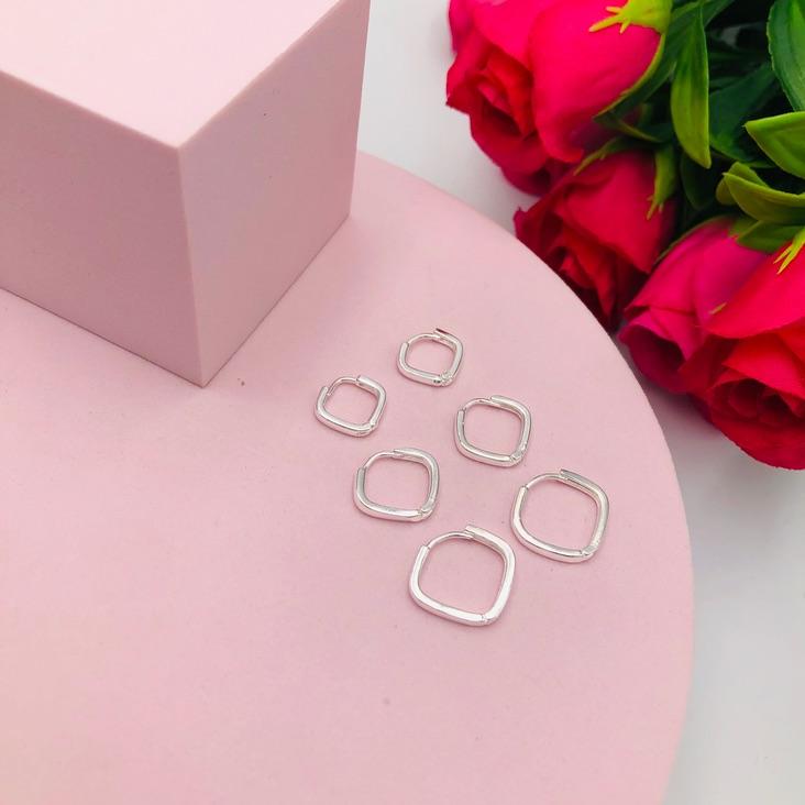 Brinco Trio Argolinha Geométrica